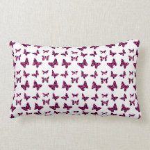 Pink Leopard Spots Butterflies Pattern Pillow