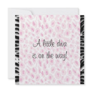 Pink Leopard Zebra Baby Girl Shower invitation