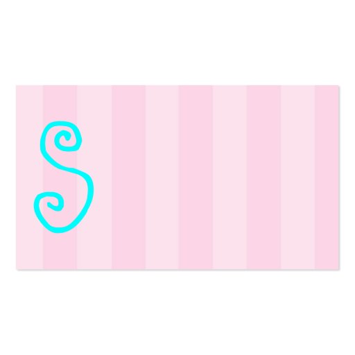 Pink & Light Aqua Enclosure Card Business Cards (back side)