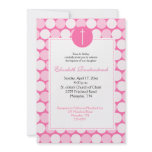 Pink / Light Pink Modern Dot Baptism Invitation