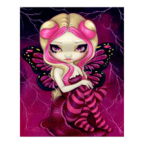 Pink Lightning fantasy fairy Art Print by strangeling Pink Lightning fantasy fairy Art Print