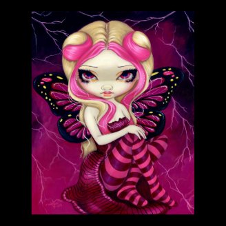 Pink Lightning fantasy fairy Art Print