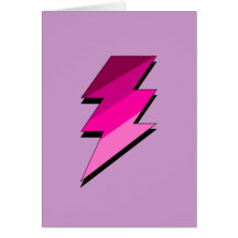 Pink Lightning Thunder Bolt Greeting Card