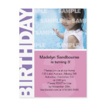 Pink lilac panel 3rd birthday postcard by starstreamdesign Pink lilac panel 3rd birthday postcard