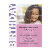 Pink lilac side panel 4th birthday postcard by starstreamdesign Pink lilac side panel 4th birthday postcard