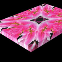 Pink lilies kaleidoscope #3 wrapped canvas print canvas prints
