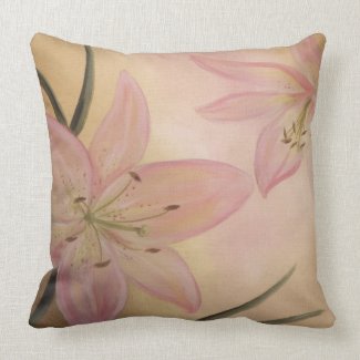 Pink Lilies Pillow