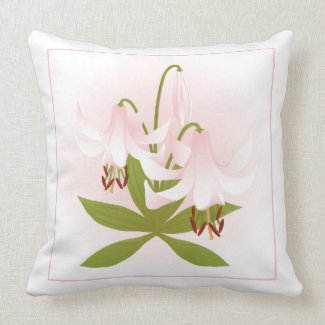 Pink Lilies Throw Pillow