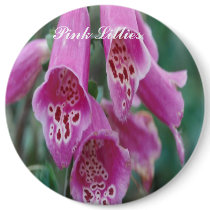 Pink Lillies,button