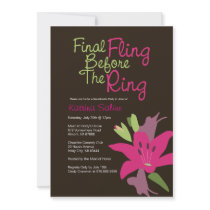Pink Lily Final Fling Before the Ring Invitation