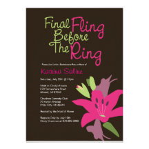 Pink Lily Final Fling Before the Ring Invitation