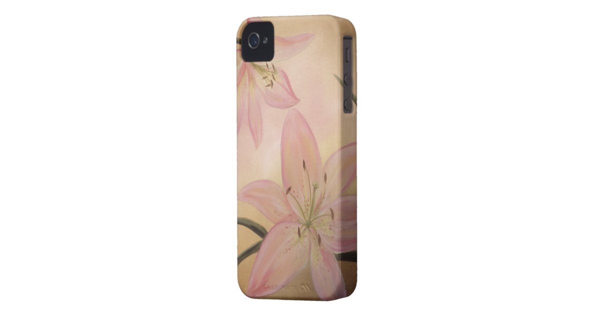 Pink Lily iPhone 4/4S Case Zazzle