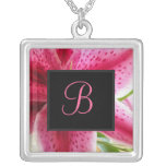 Pink Lily Monogram Necklace