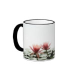 Pink Lily Pad Flowers with Dragonfly Coffee Mug