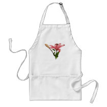 Pink Lily With Bud aprons