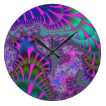 Pink Lilypad Melt Large Round Wall Clock wall clocks