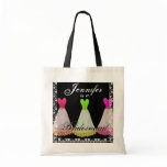 PINK &amp; LIME GREEN Bridesmaid Dresses Tote Bag