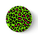 Pink & Lime Leopard Pin buttons by JuJuGarden Pink & Lime Leopard Pin buttons