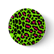 Pink & Lime Leopard Pin buttons