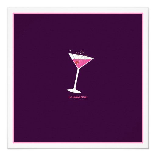 Pink & Lime Martini Bachelorette Party Invitation