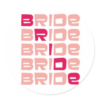 Pink Line Bride Stickers sticker