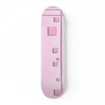 Pink Lines and Squares Graphic Design. Custom Skate Board