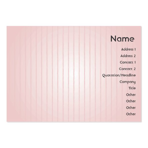Pink Lines - Chubby Business Card Template (front side)