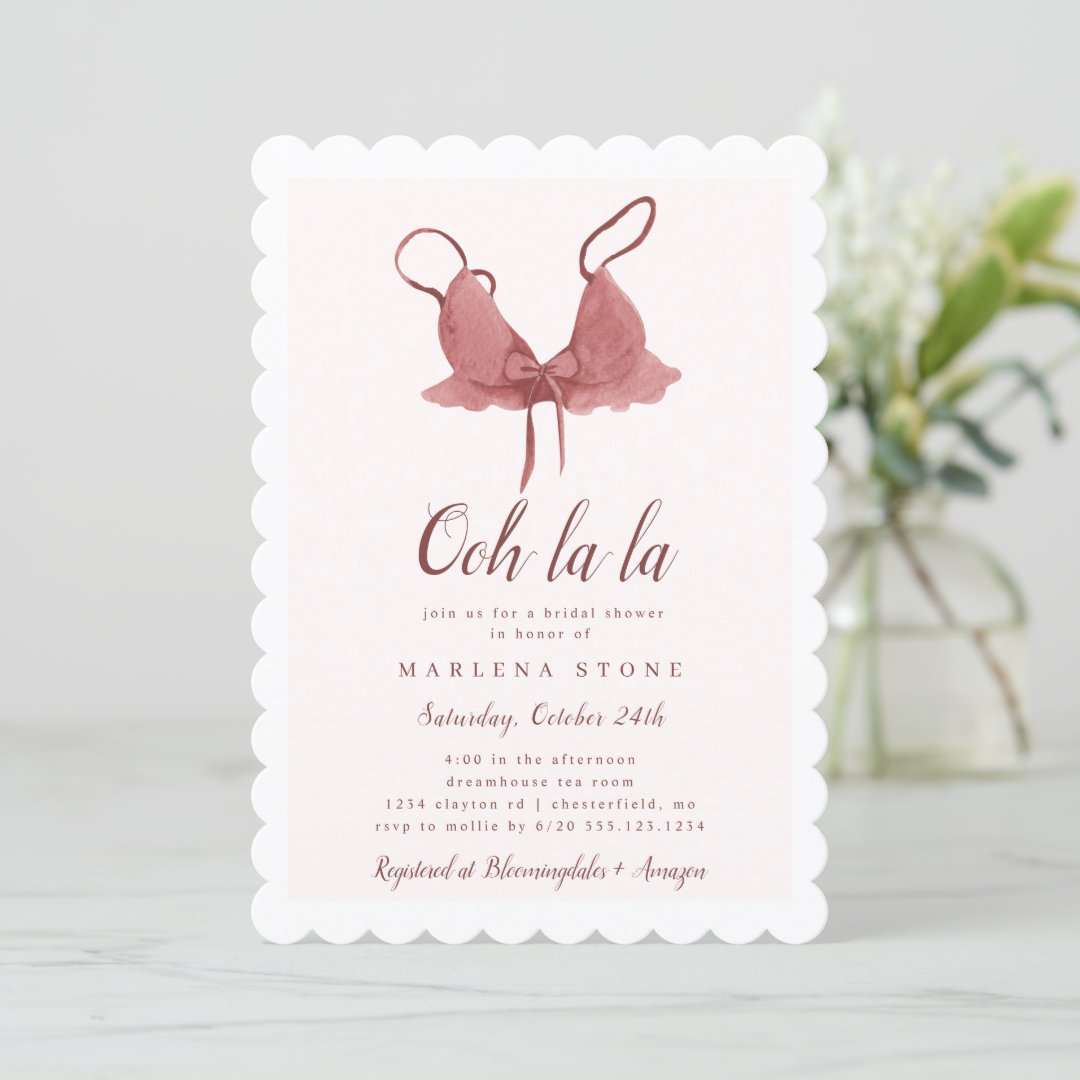 Pink Lingerie Bridal Shower Invitation Zazzle