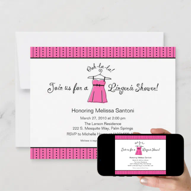 Pink Lingerie Bridal Shower Invitation Zazzle