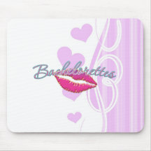 pink lips bachelorettes party bridal bridesmaids mousepad
