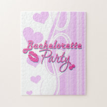 pink lips cherries bachelorette party bridal puzzles