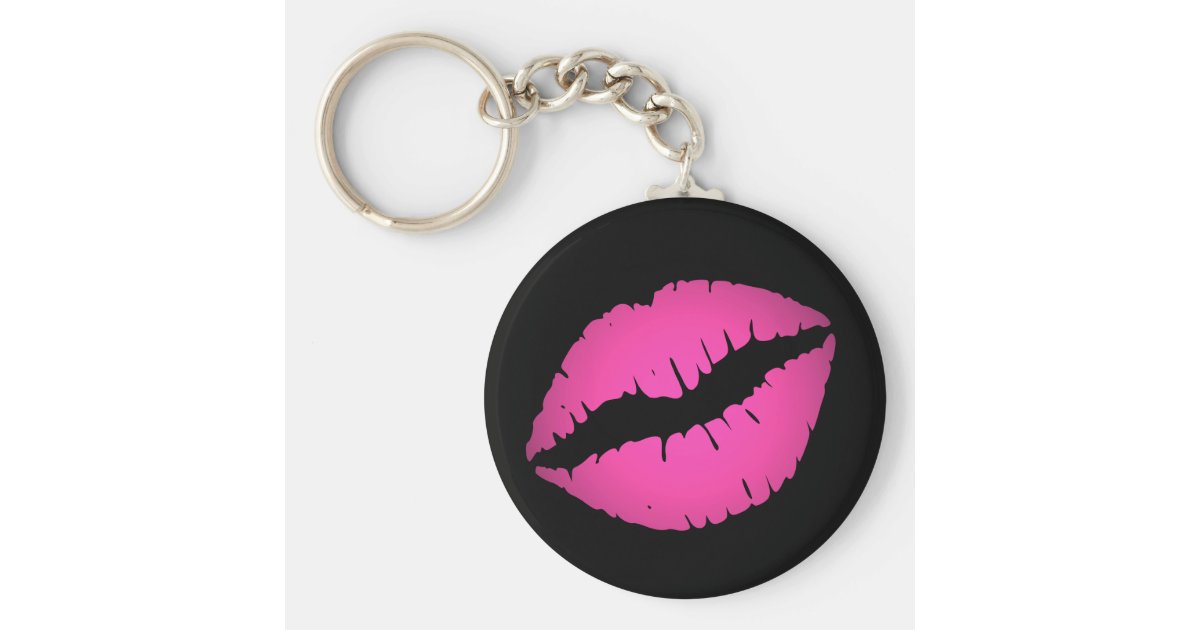 Pink Lips Keychain Zazzle
