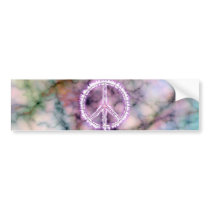 Pink Live Electric Energy Peace Sign Bumper Sticker