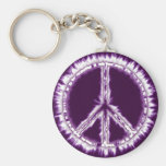 Pink Live Electric Energy Peace Sign Key Chain