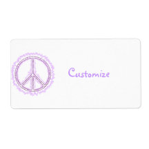Pink Live Electric Energy Peace Sign Labels