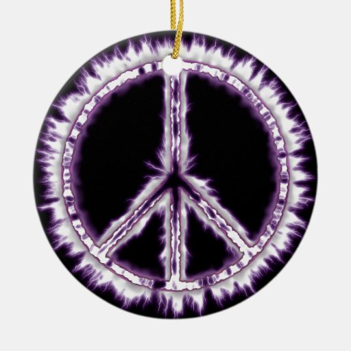 Pink Live Electric Energy Peace Sign Ornament