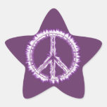 Pink Live Electric Energy Peace Sign Star Sticker