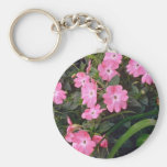 Pink Lobed Flowers flowers Keychains