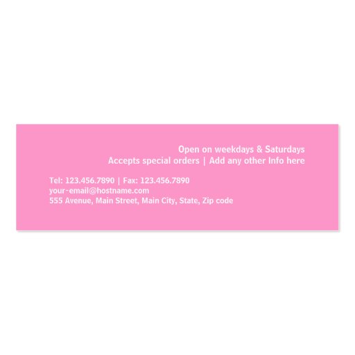 Pink Lollypop Business Cards (back side)