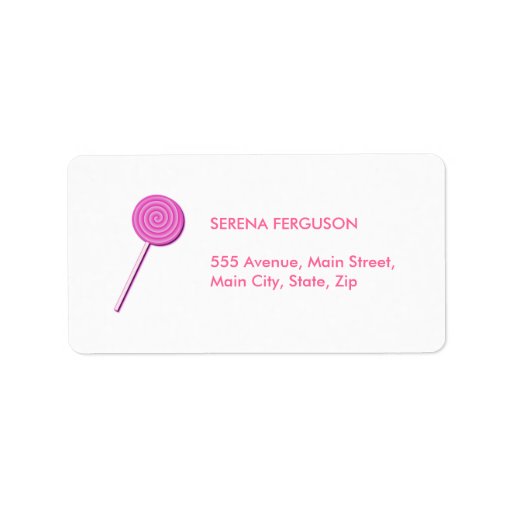 Pink Lollypop Custom Address Labels