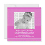 Pink Lollypop Pattern Birth Announcement