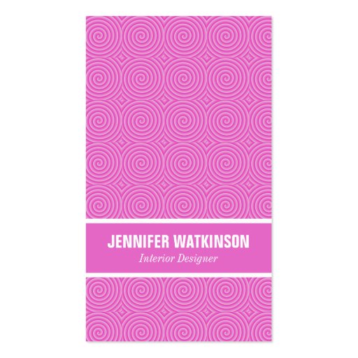 Pink Lollypop Pattern Business Card (front side)