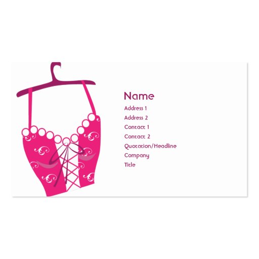 Pink Longlinebra - Business Business Card Template (front side)