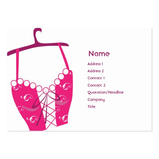 Pink Longlinebra - Chubby Business Card Templates