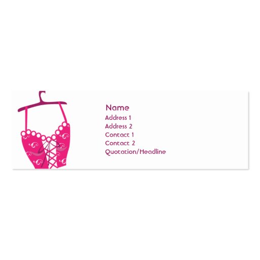 Pink Longlinebra - Skinny Business Card Templates