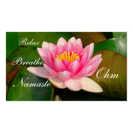 Pink Lotus Blossom, Large, Photog. Business Card f (front side)