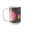 Pink lotus blossoms custom name bridal coffee mug mug
