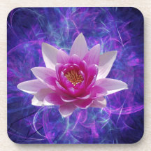 Pink lotus flower and meaning coaster