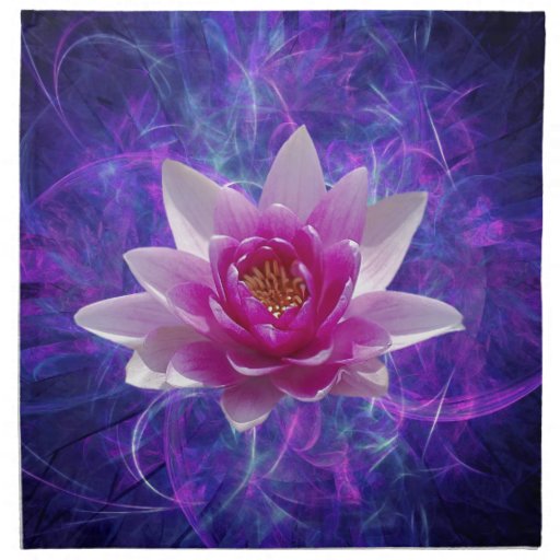 Pink lotus flower and meaning napkin Zazzle