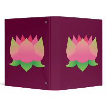 Pink Lotus Flower Vinyl Binders